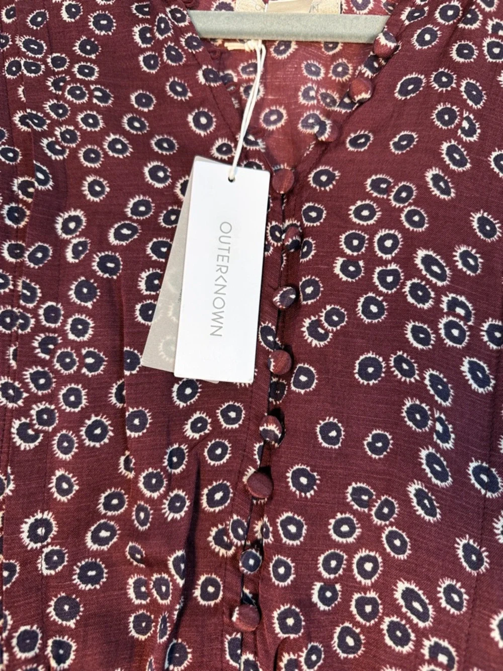 Outerknown Stardust Silk Blend Floral Ruffle Midi Dress - NWT - Size XS - Picture 5 of 7